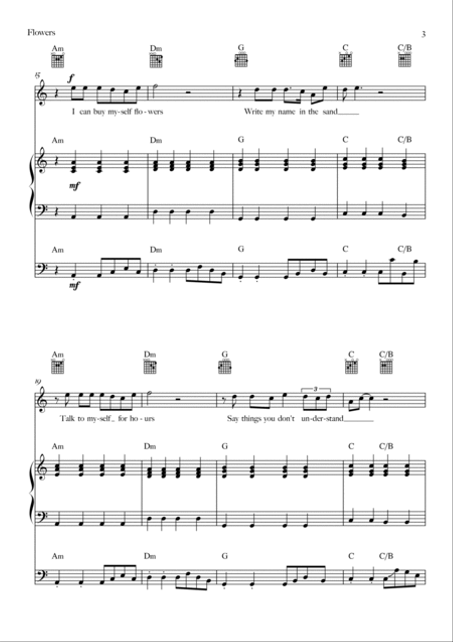 Flowers Bass Guitar scores gallery preview page 3