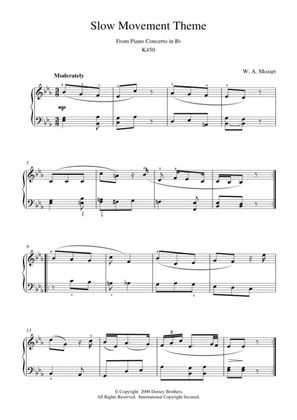 Slow Movement Theme from Piano Concerto in B Flat K450