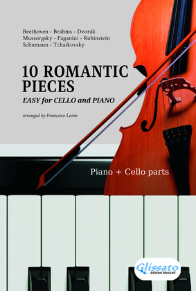 Book cover for 10 Easy Romantic Pieces - for Cello and Piano