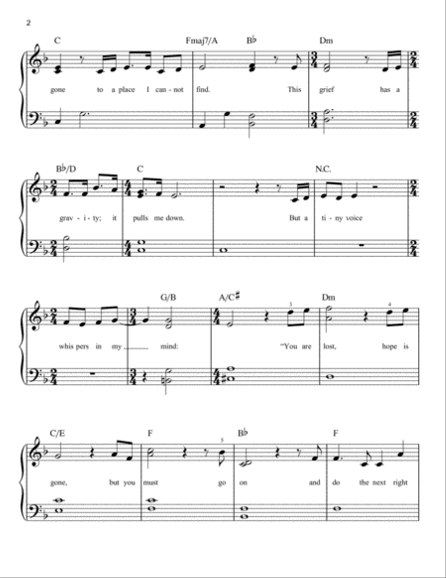 The Next Right Thing (from Disney's Frozen 2) Easy Piano scores gallery preview page 2