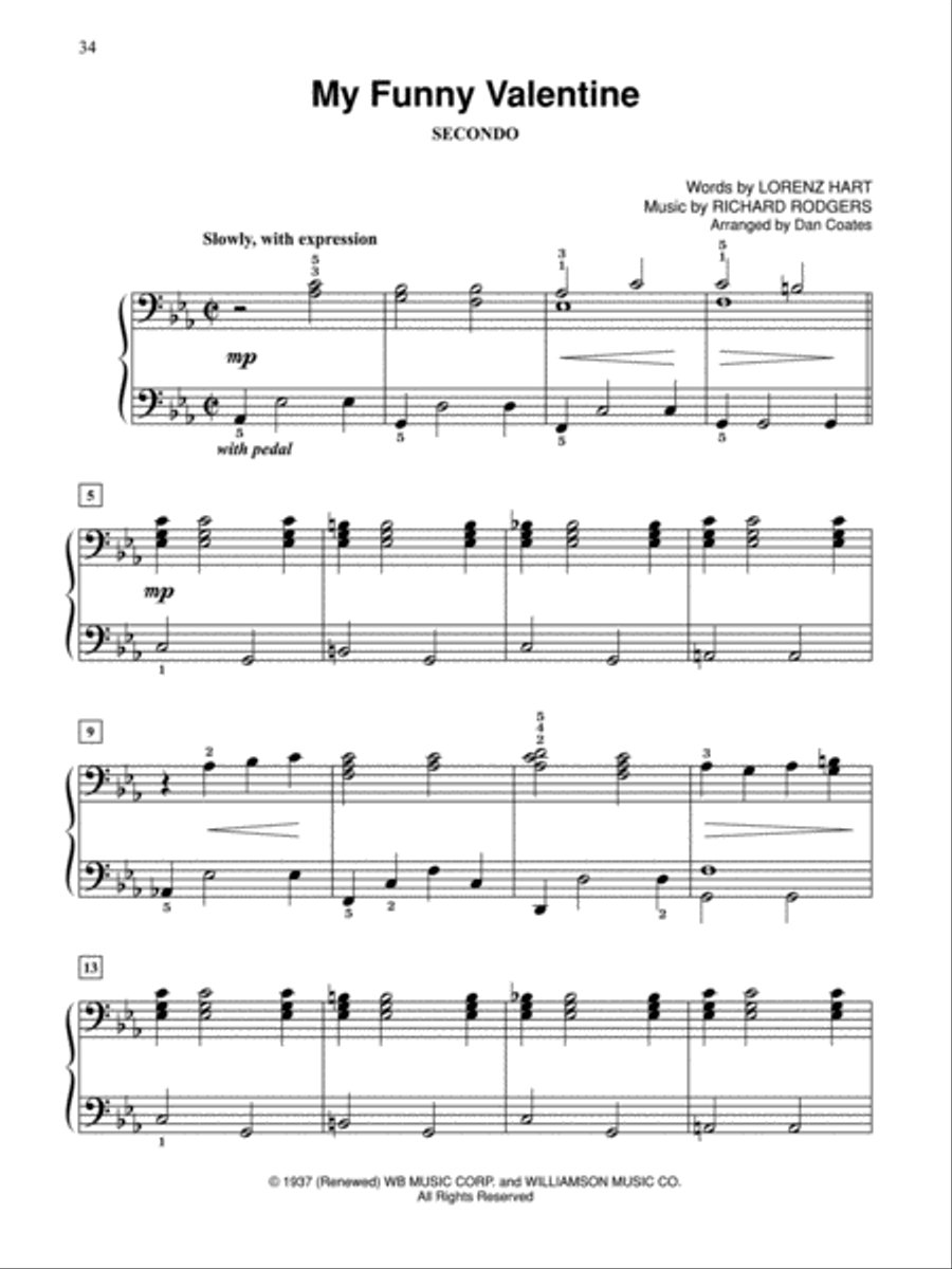 Dan Coates Popular Piano Library -- Duets of Timeless Standards Small Ensemble scores gallery preview page 4