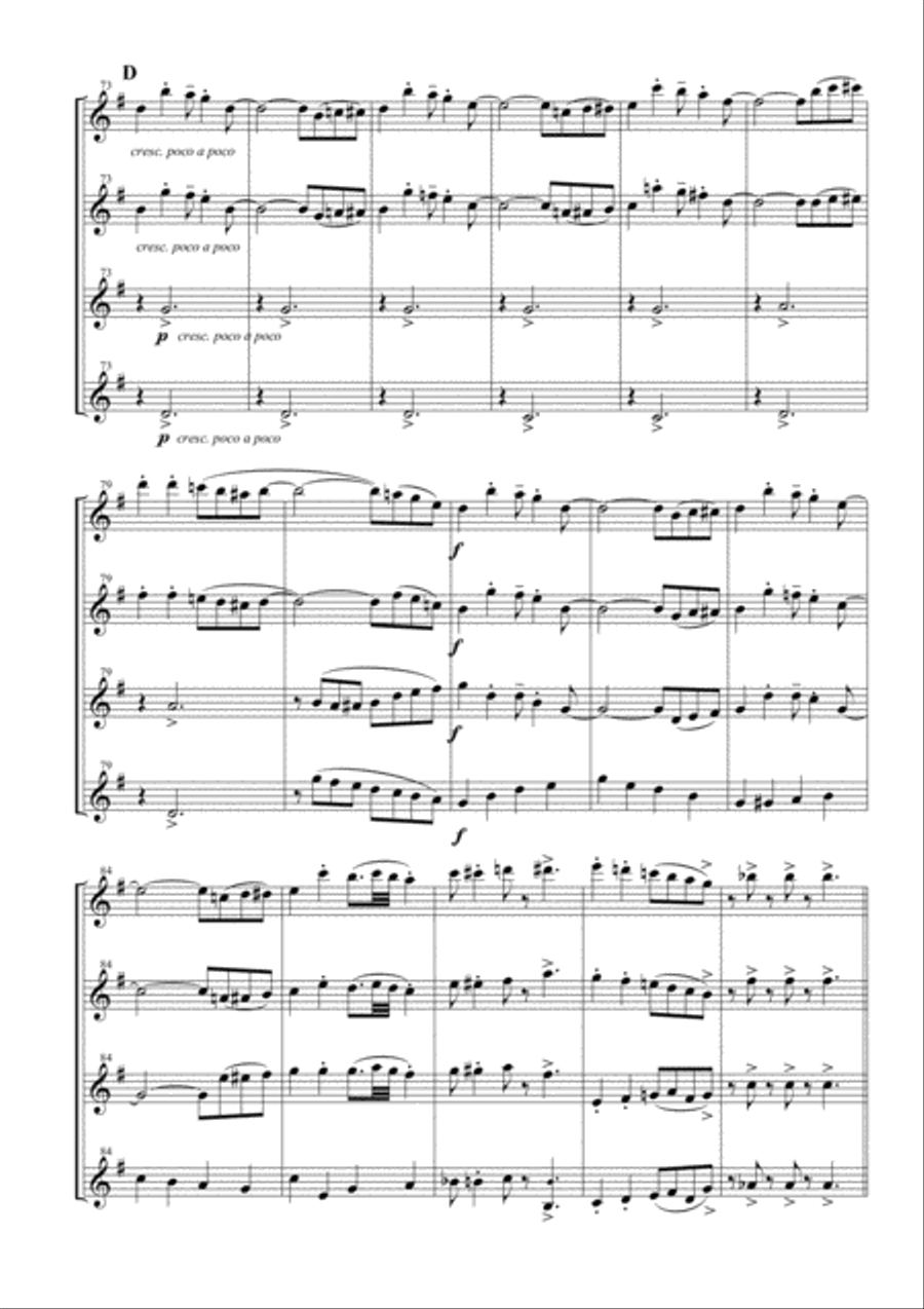 Jingle Bells for Flute Quartet Flute Quartet scores gallery preview page 6