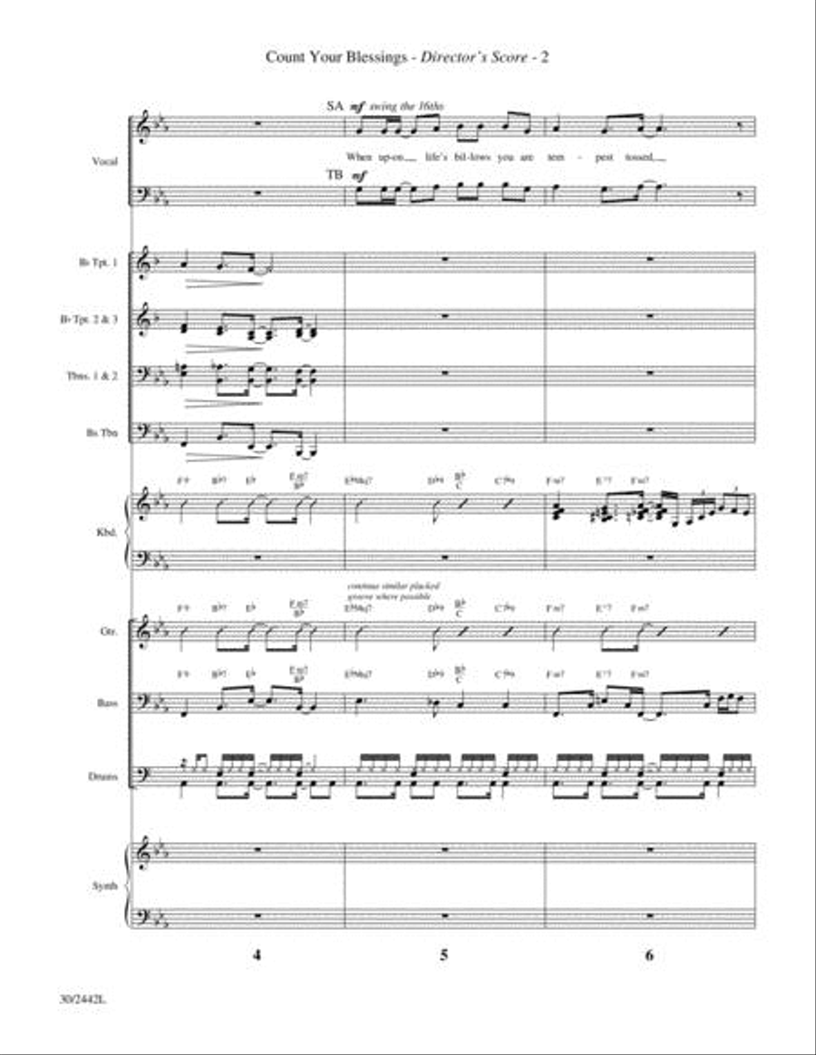 Count Your Blessings - Brass and Rhythm Score and Parts Choir scores gallery preview page 2