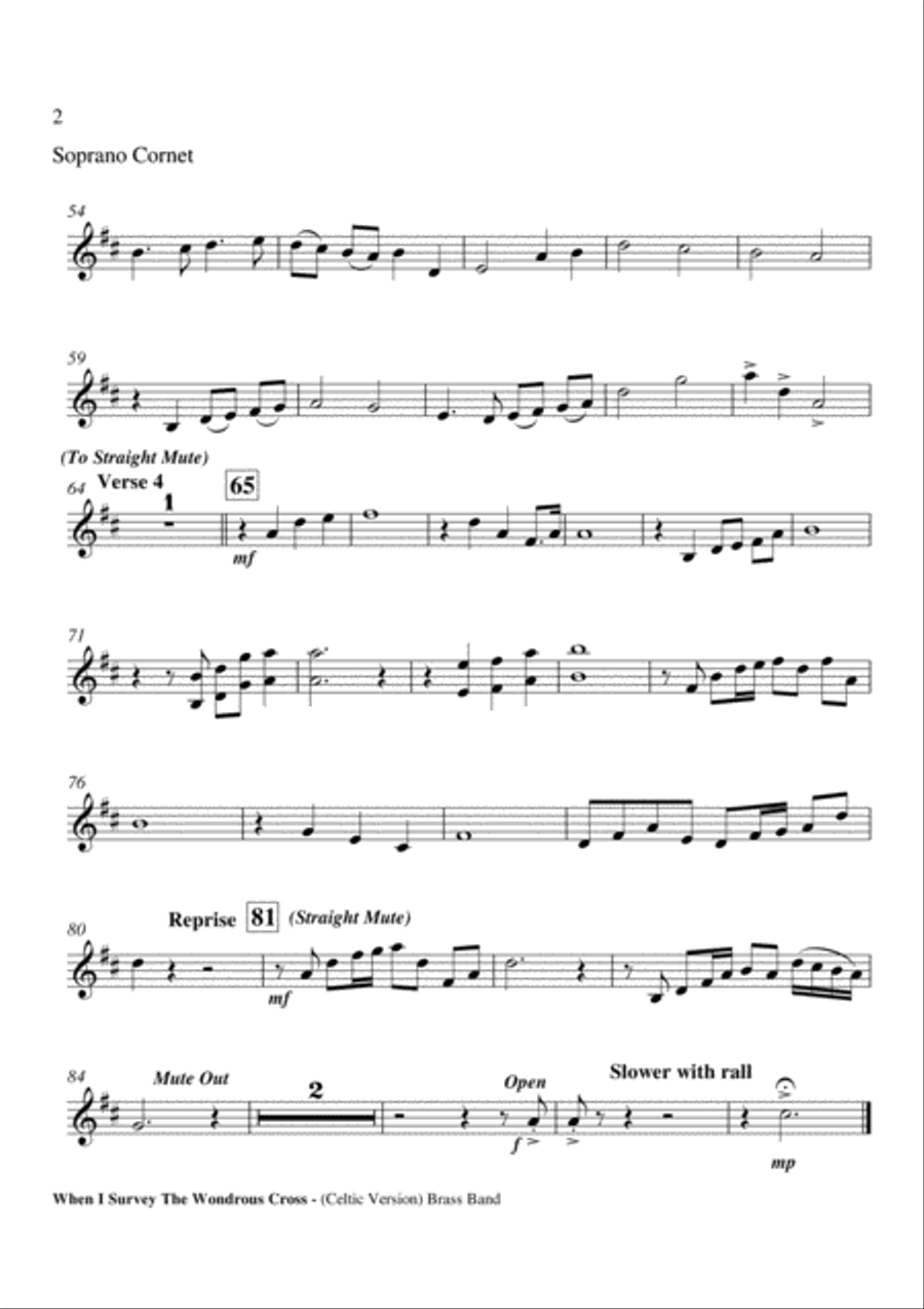 When I Survey The Wondrous Cross (Celtic Version) Brass Band Brass Band scores gallery preview page 3