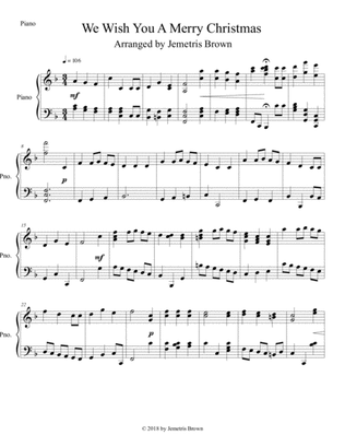 We Wish You A Merry Christmas (intermediate piano solo)