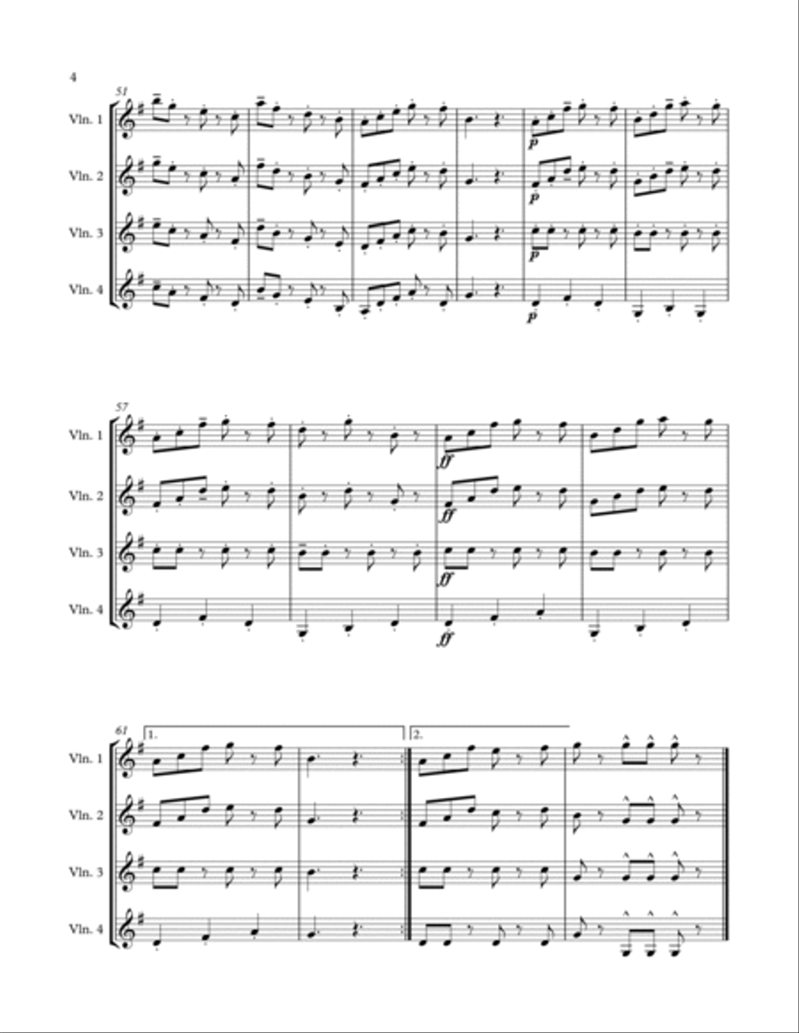 Picarón for four violins Picarón for four violins Violin Solo scores gallery preview page 4