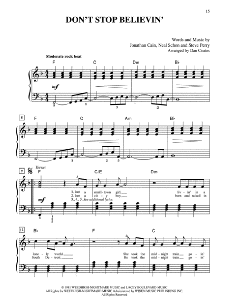 Journey -- Greatest Hits Easy Piano scores gallery preview page 3