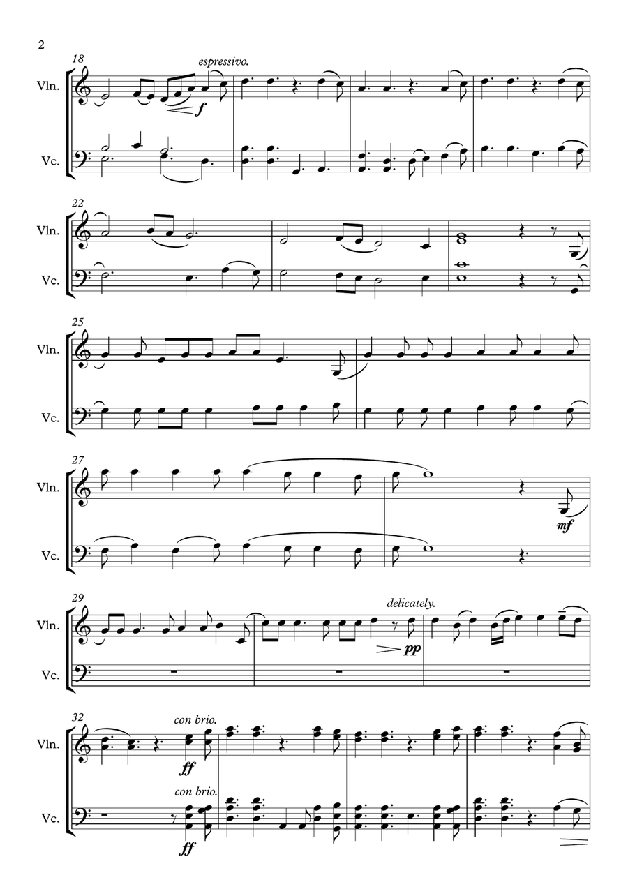 Hallelujah String Duet scores gallery preview page 2