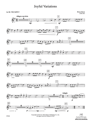 Book cover for Joyful Variations: 1st B-flat Trumpet