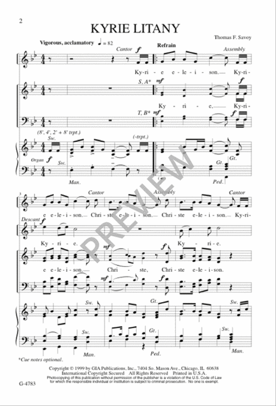 Kyrie Litany 4-Part scores gallery preview page 1