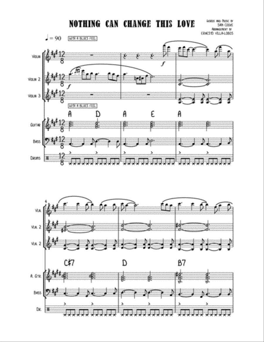 Nothing Can Change This Love Small Ensemble scores gallery preview page 1