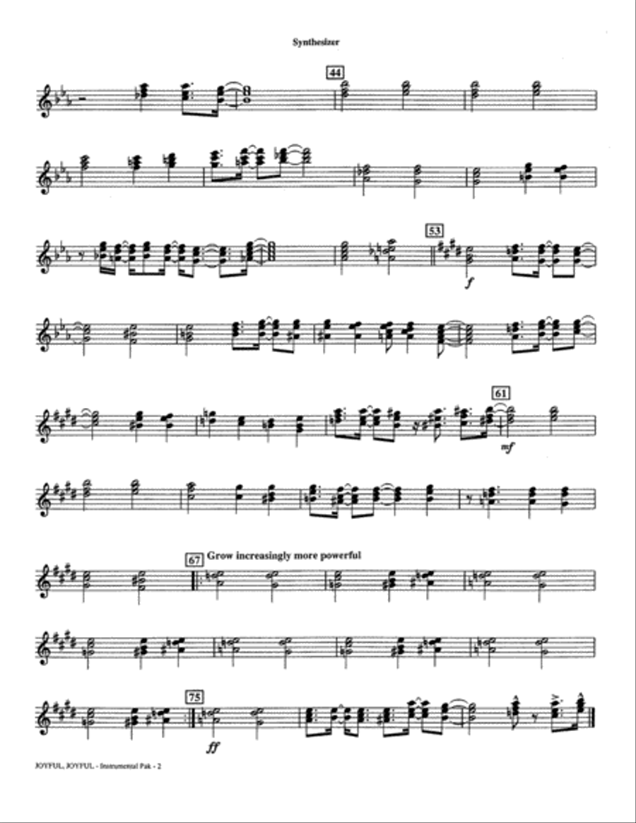 Joyful, Joyful (from Sister Act 2) (arr. Roger Emerson) - Synthesizer Choir scores gallery preview page 2