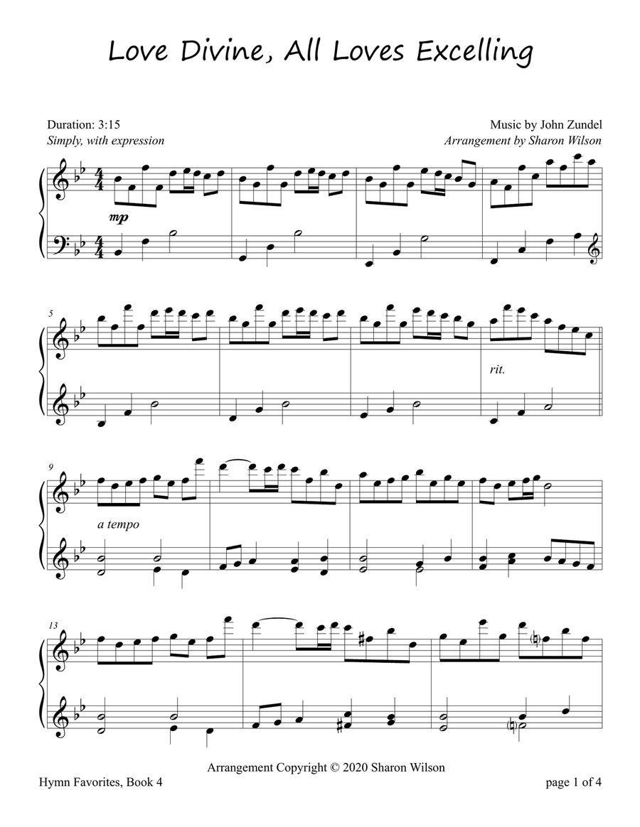 Love Divine, All Loves Excelling Piano Solo scores gallery preview page 2
