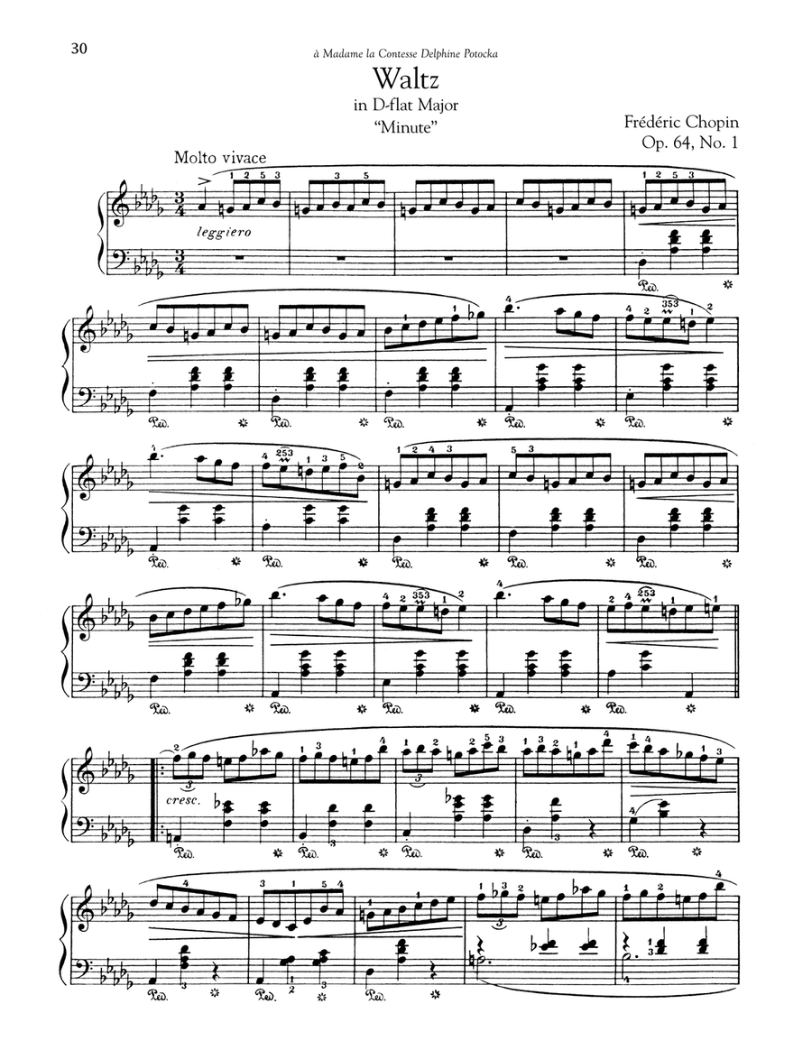 Waltz In D-Flat Major (Minute Waltz), Op. 64, No. 1 Piano Solo scores gallery preview page 1
