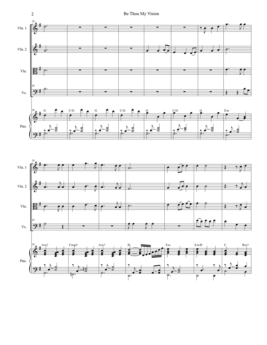 Be Thou My Vision (String Quartet and Piano) String Quartet scores gallery preview page 2