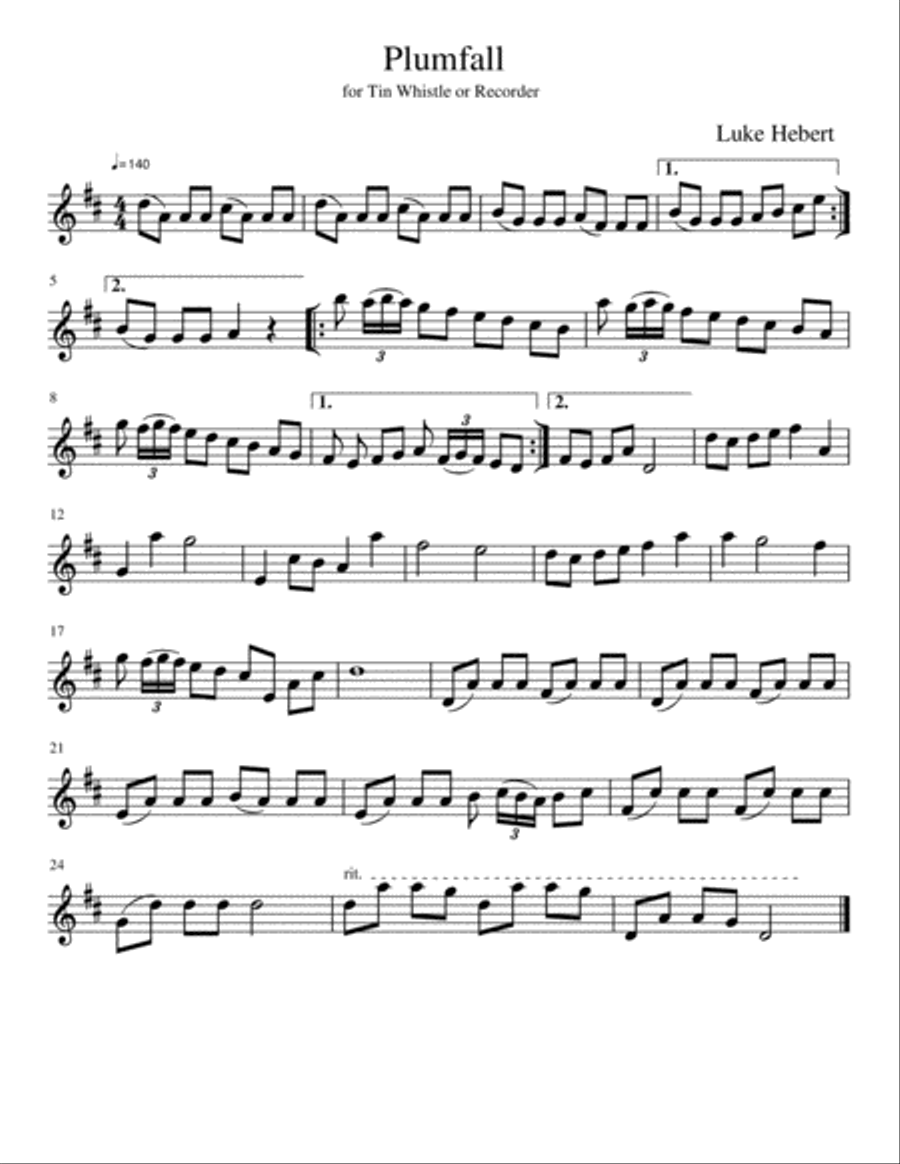 Plumfall Woodwind Duet scores gallery preview page 1