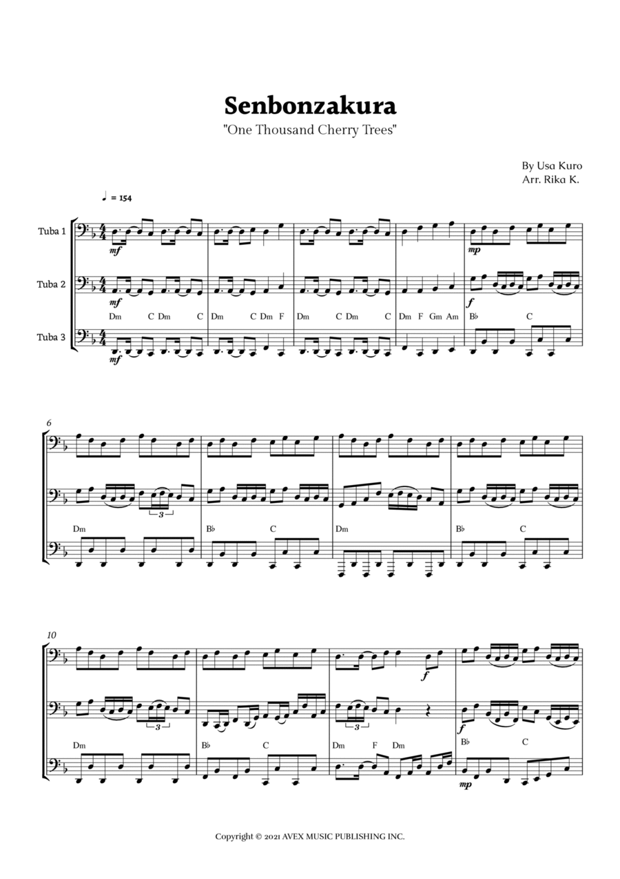 Senbonzakura Chamber Music scores gallery preview page 1