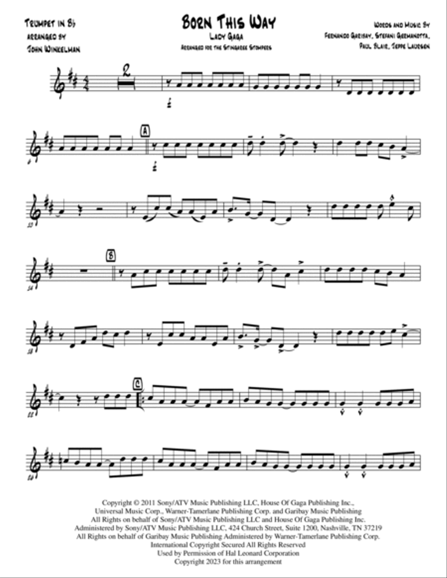 Born This Way Jazz Ensemble scores gallery preview page 3