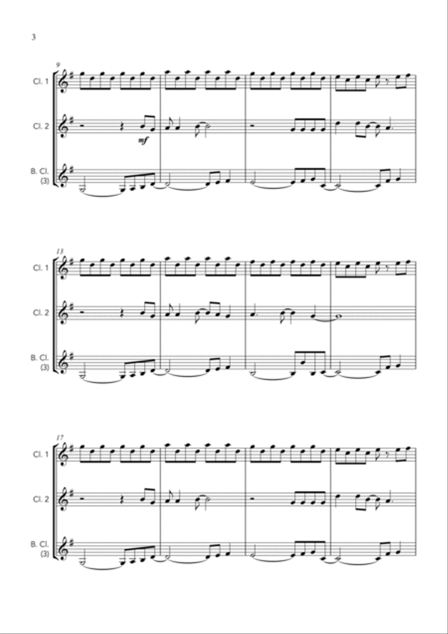 Don't Stop Believin' Clarinet Trio scores gallery preview page 4
