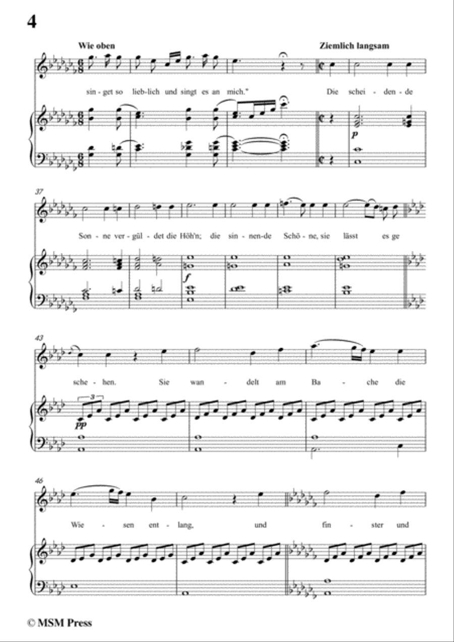 Schubert-Sehnsucht,in A flat Major,for Voice&Piano Voice scores gallery preview page 6
