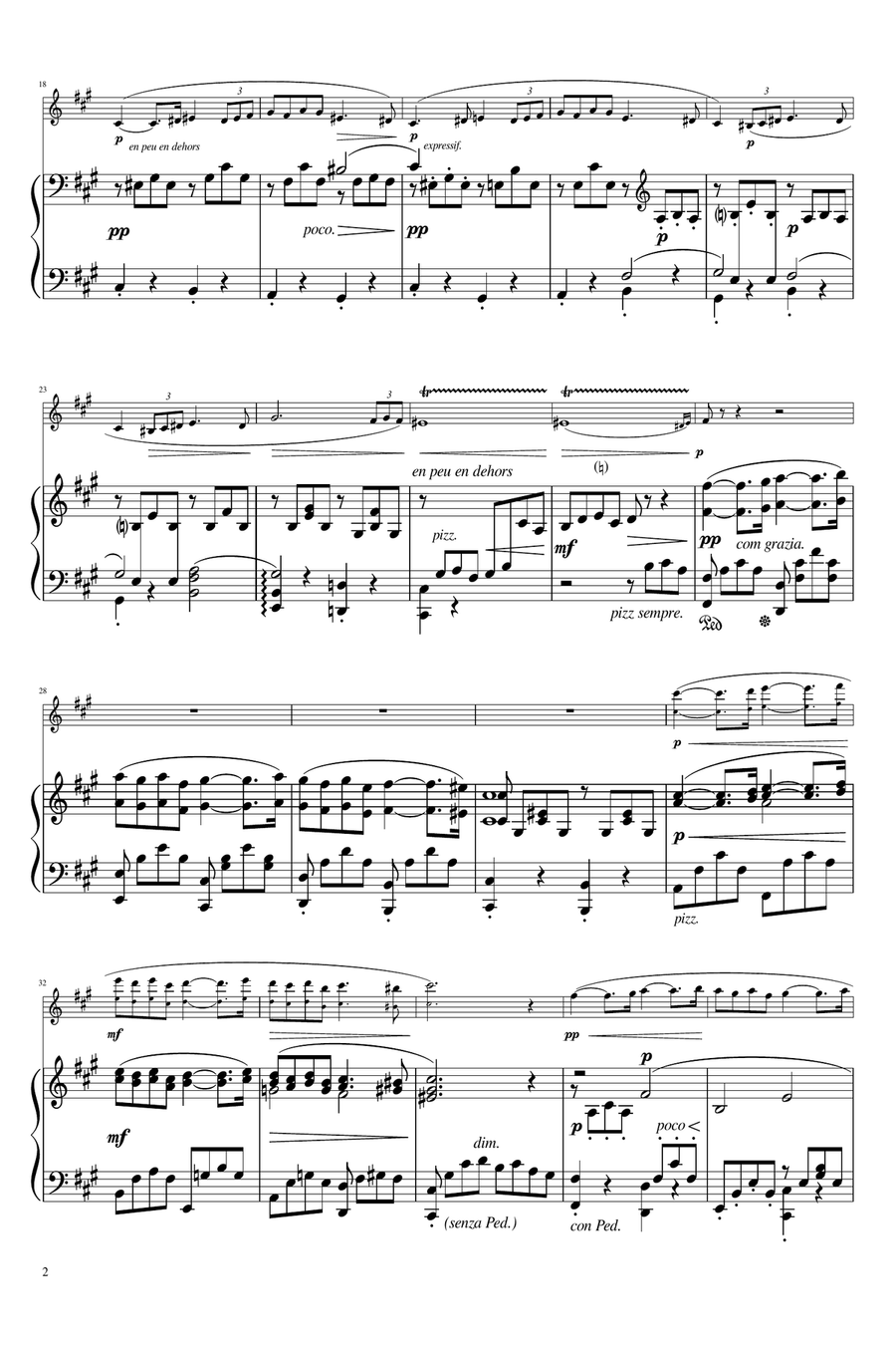 Fauré - Pavane (Op.50), for Flute or Violin and Piano Original - Score and Parts Flute Solo scores gallery preview page 2