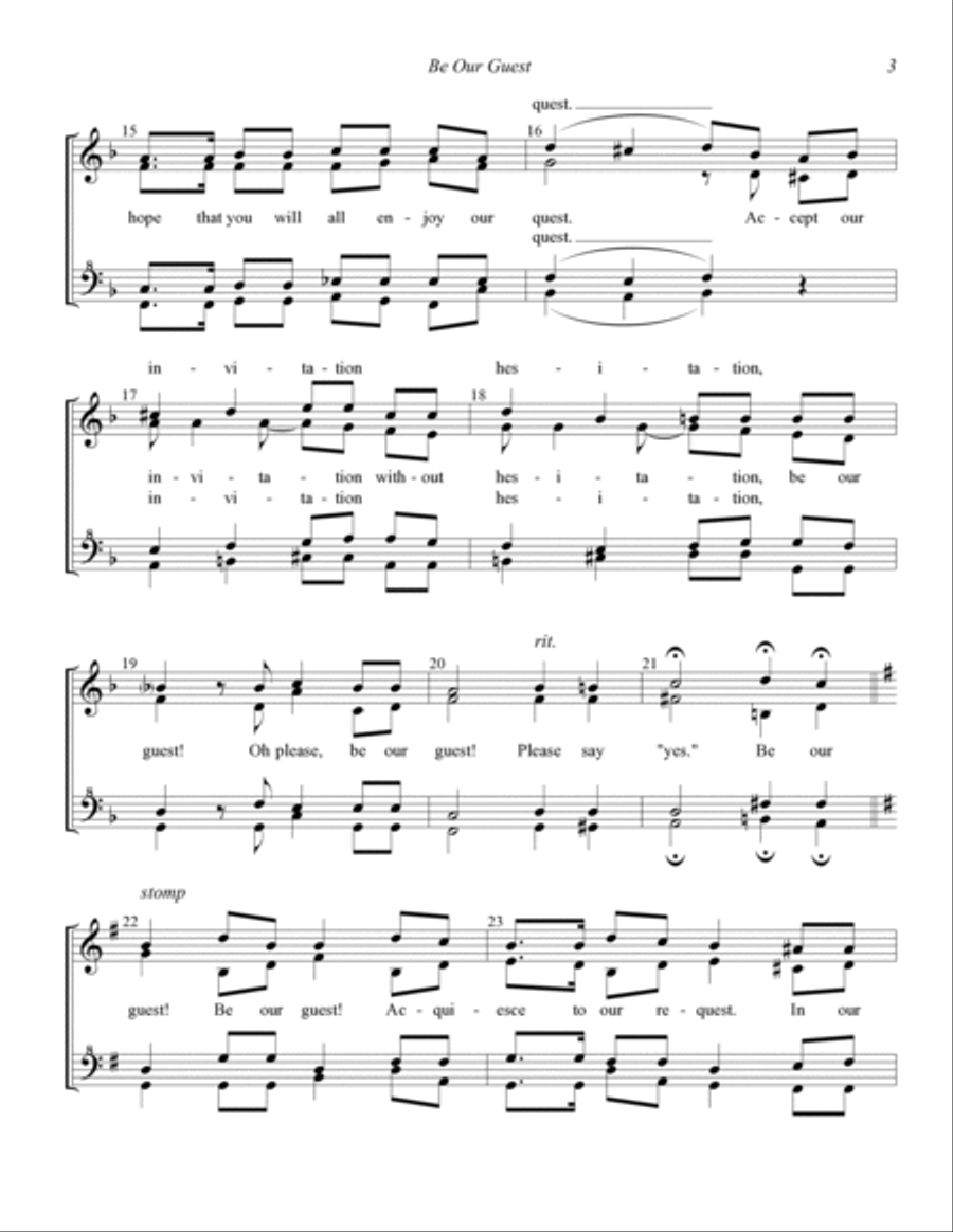 Be Our Guest (from Beauty and The Beast) (arr. Steve Delehanty) SSAA scores gallery preview page 3