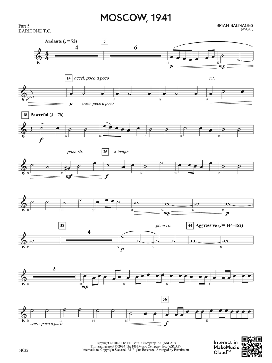 Moscow, 1941: Part 5 - Euphonium T.C. Euphonium scores gallery preview page 1
