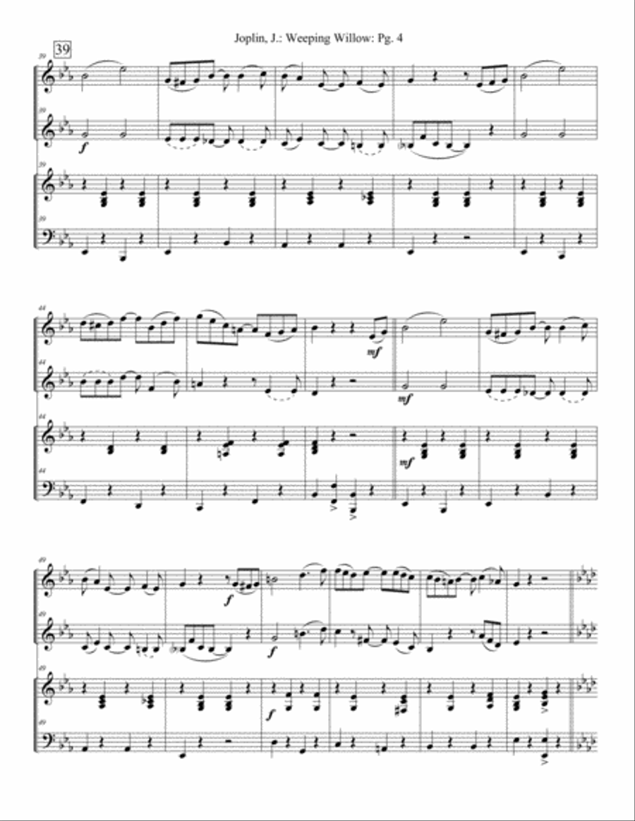 Weeping Willow - A Ragtime Two Step Brass Ensemble scores gallery preview page 4