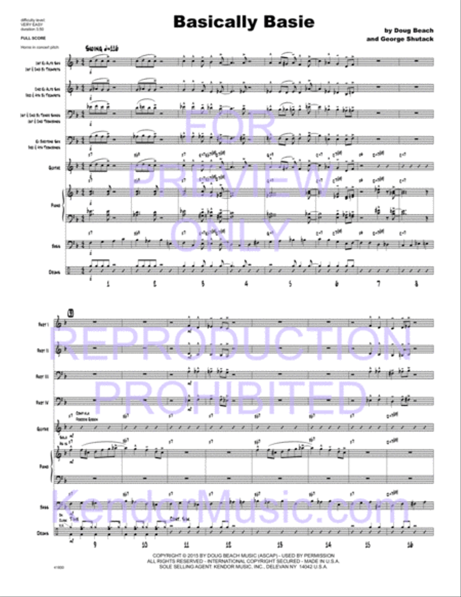 Basically Basie (Full Score) Jazz Ensemble scores gallery preview page 2