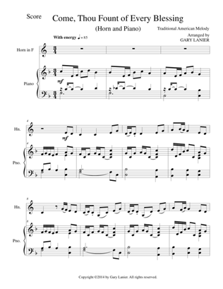 COME, THOU FOUNT OF EVERY BLESSING (Horn/Piano and Horn Part)