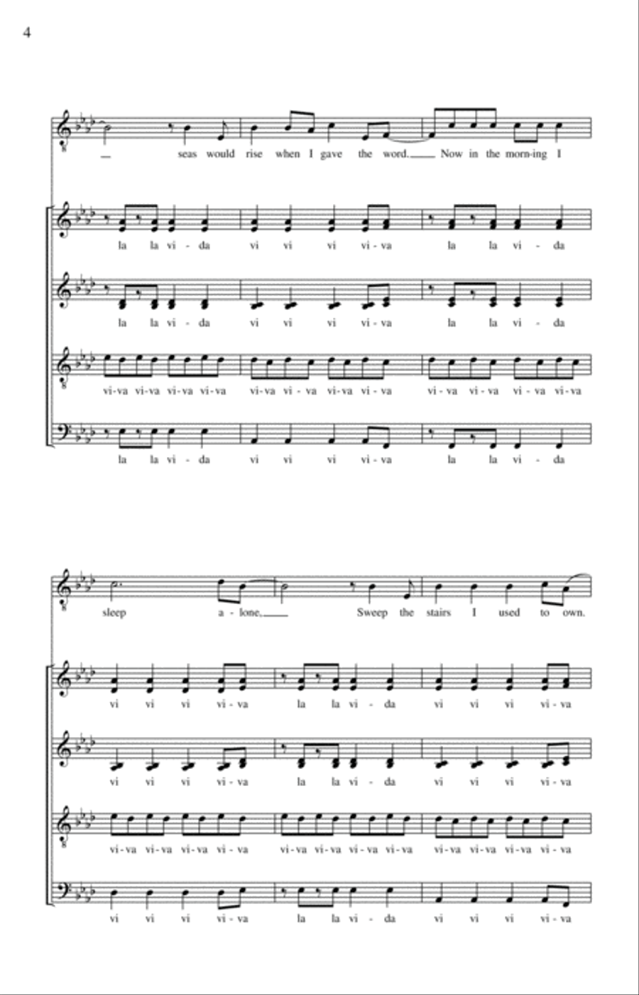 Viva La Vida (arr. Deke Sharon) 4-Part scores gallery preview page 2