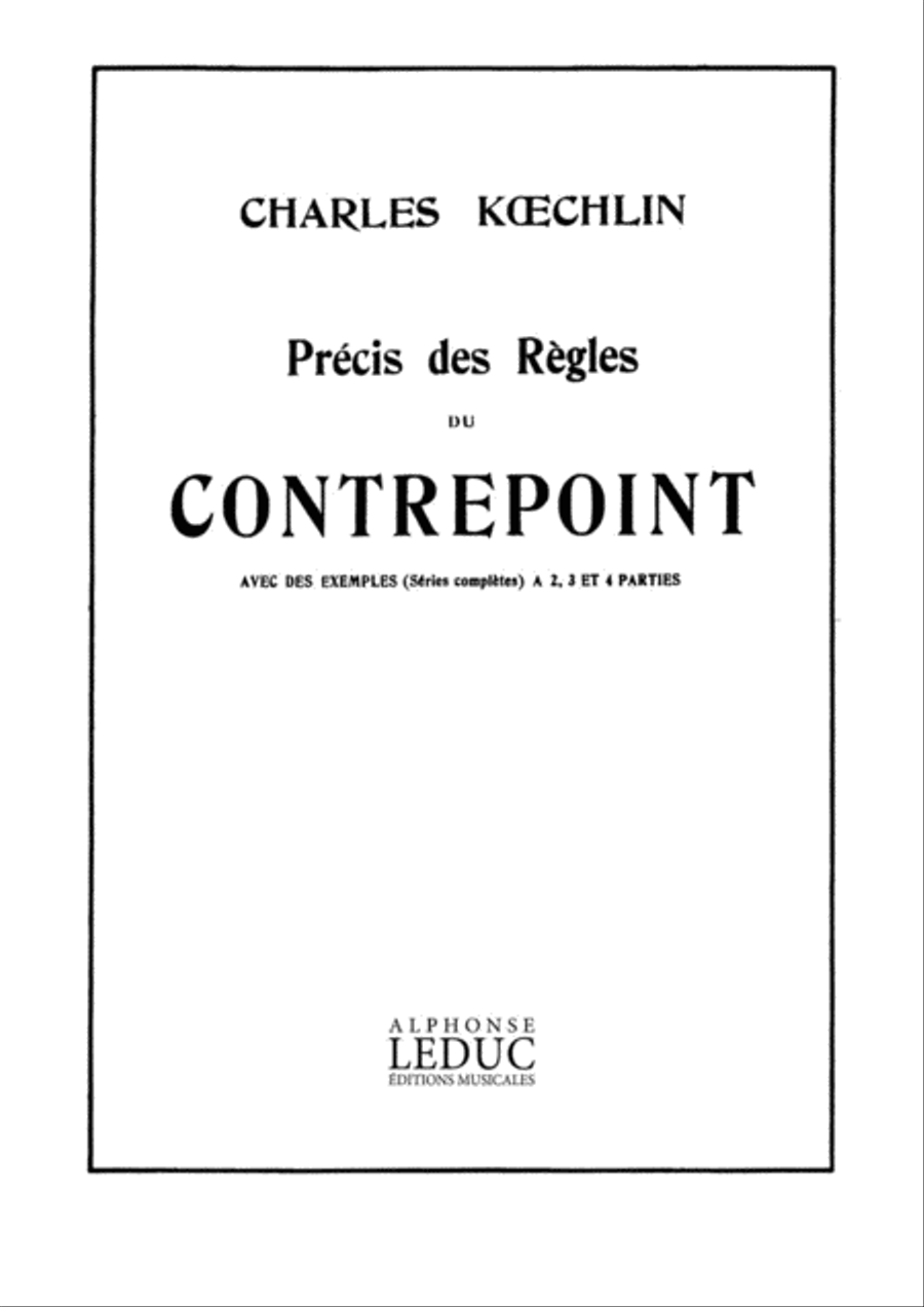 Précis des Règles du Contrepoint