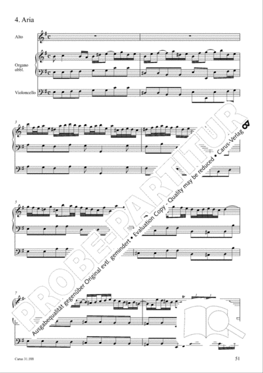 I have placed all my confidence (Ich habe meine Zuversicht) 4-Part scores gallery preview page 52