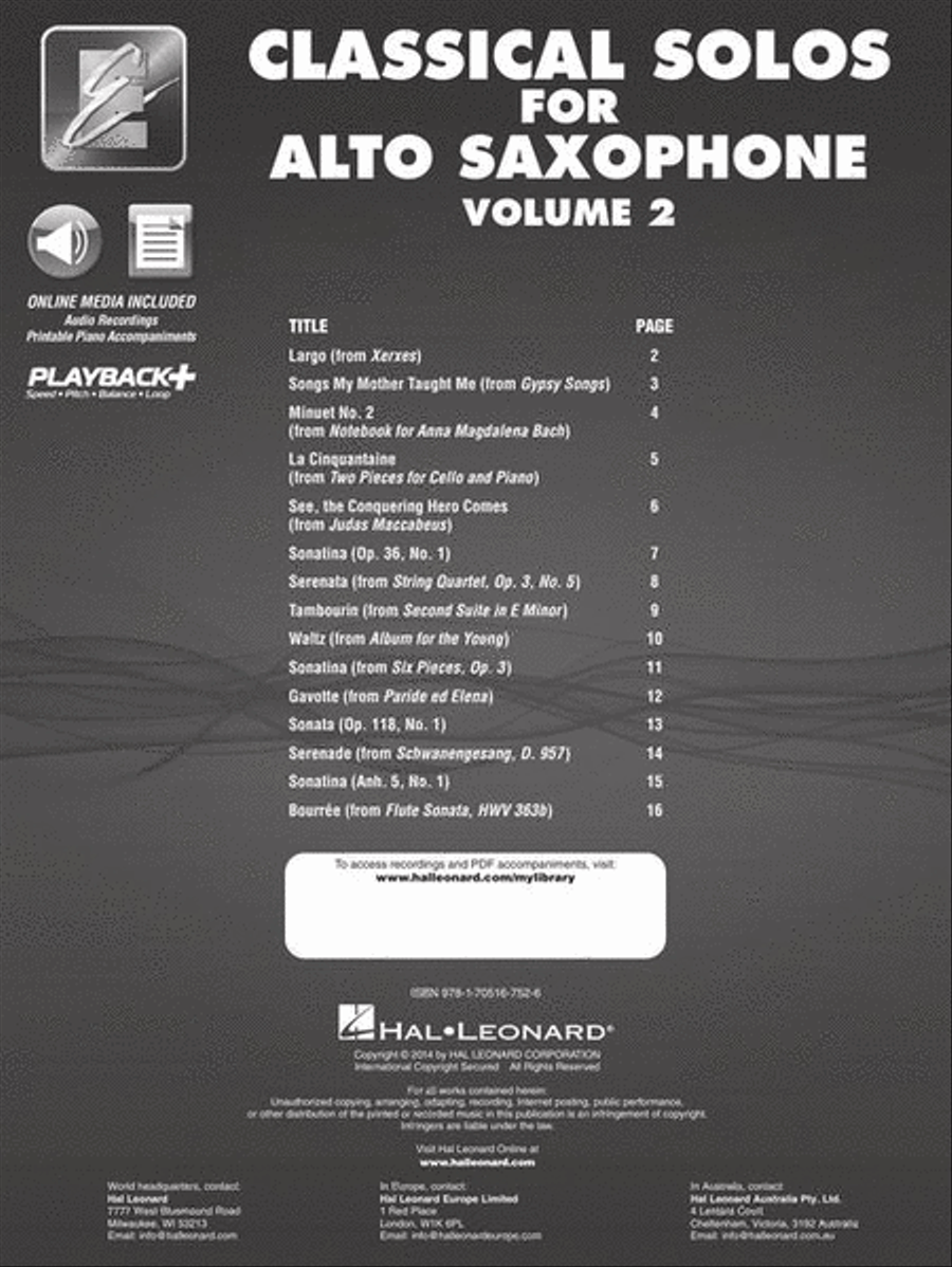 Classical Solos for Alto Sax – Volume 2 Concert Band Methods scores gallery preview page 3