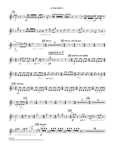 Symphonic Suite from Star Wars: The Force Awakens - Bb Trumpet 1