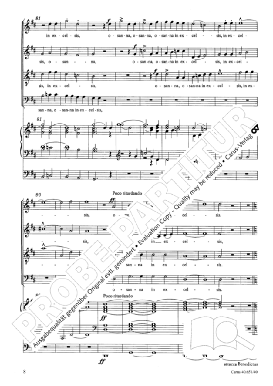Sanctus, Benedictus and Agnus Dei 4-Part scores gallery preview page 9
