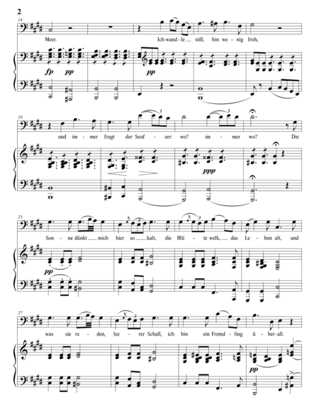 SCHUBERT: Der Wanderer, D. 493 (transposed to C-sharp minor, bass clef)