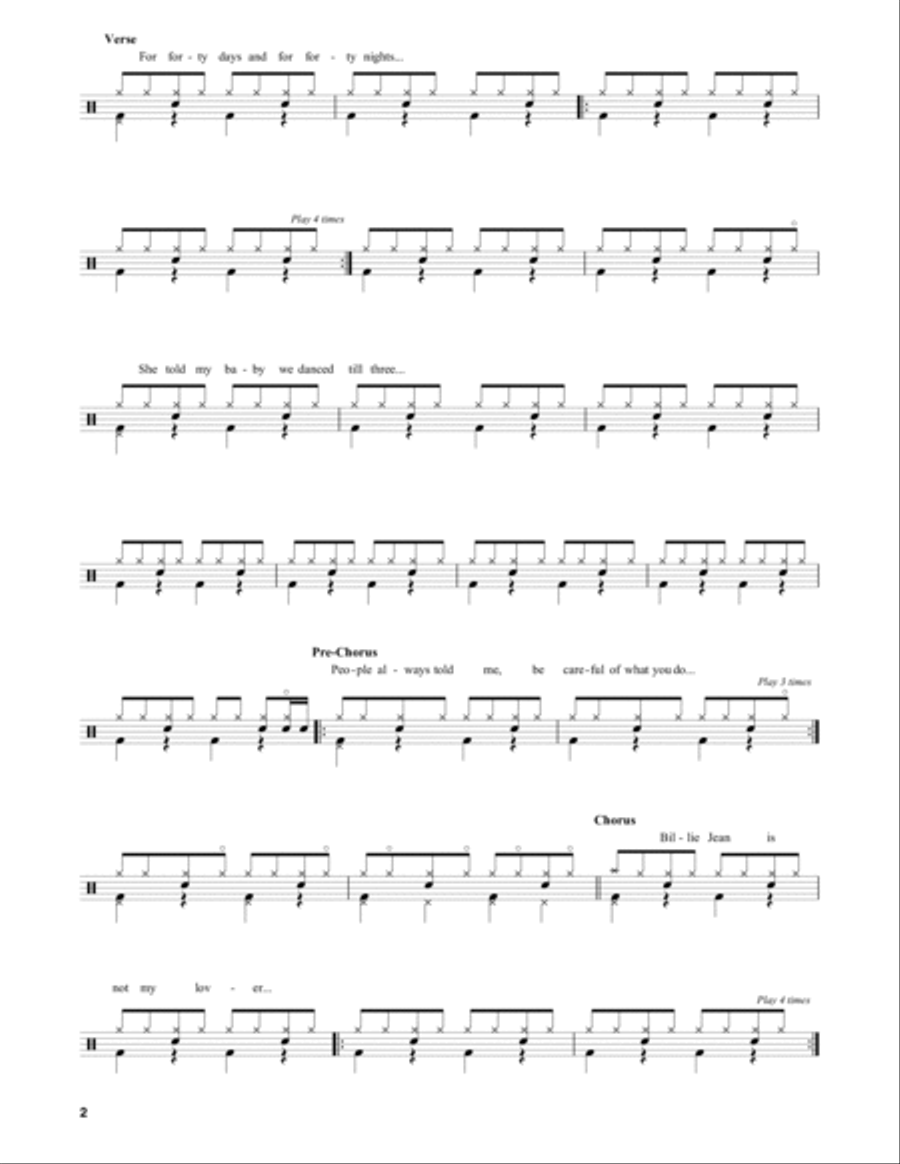 Billie Jean Drum Set scores gallery preview page 2