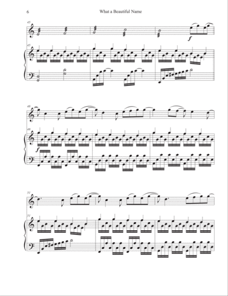 What A Beautiful Name Violin Solo scores gallery preview page 6