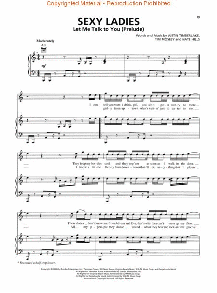 Justin Timberlake - FutureSex/LoveSounds Piano, Vocal, Guitar scores gallery preview page 4