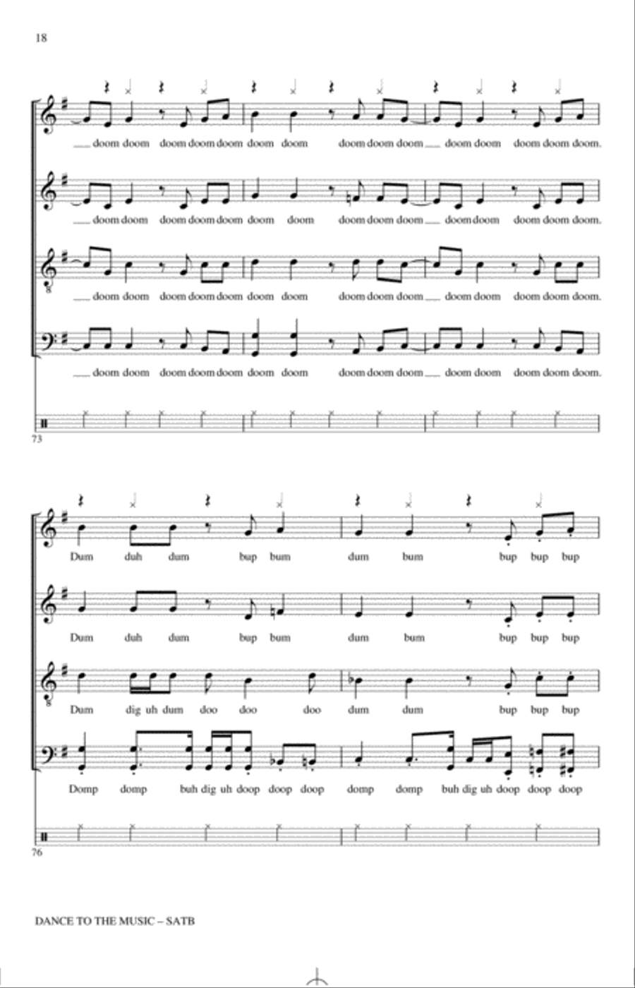 Dance To The Music (arr. Paul Langford) 4-Part scores gallery preview page 17