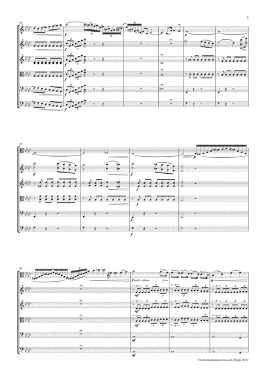 Vieuxtemps Elegie, Op. 30 for Viola and String Orchestra String Orchestra scores gallery preview page 4