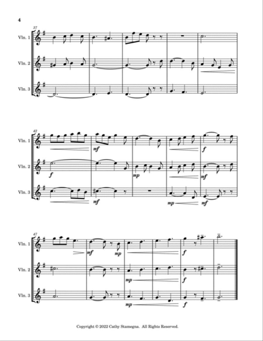 I’ll Take You Home Again, Kathleen (Violin Trio) String Trio scores gallery preview page 5