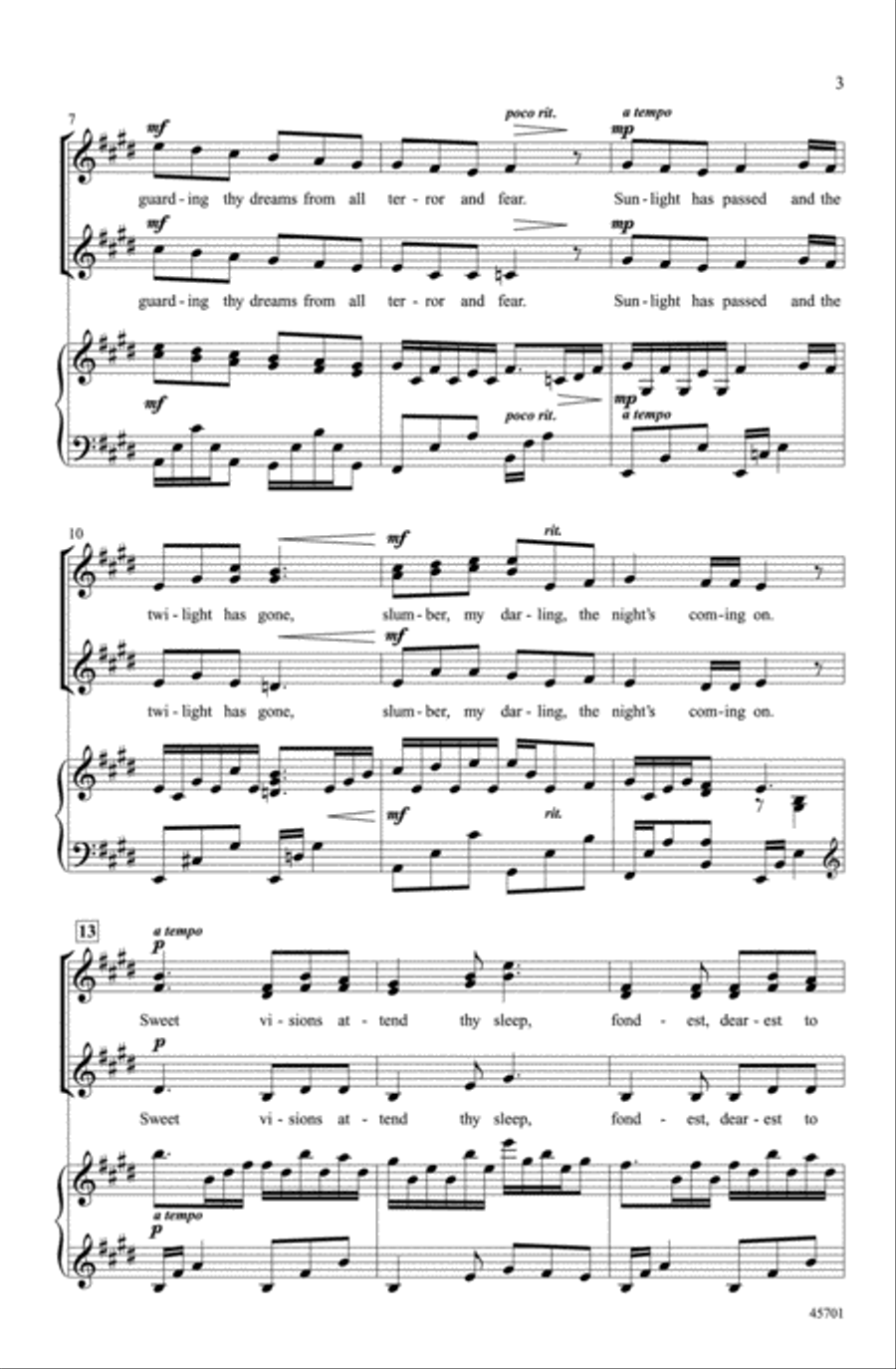 Slumber, My Darling Choir scores gallery preview page 2