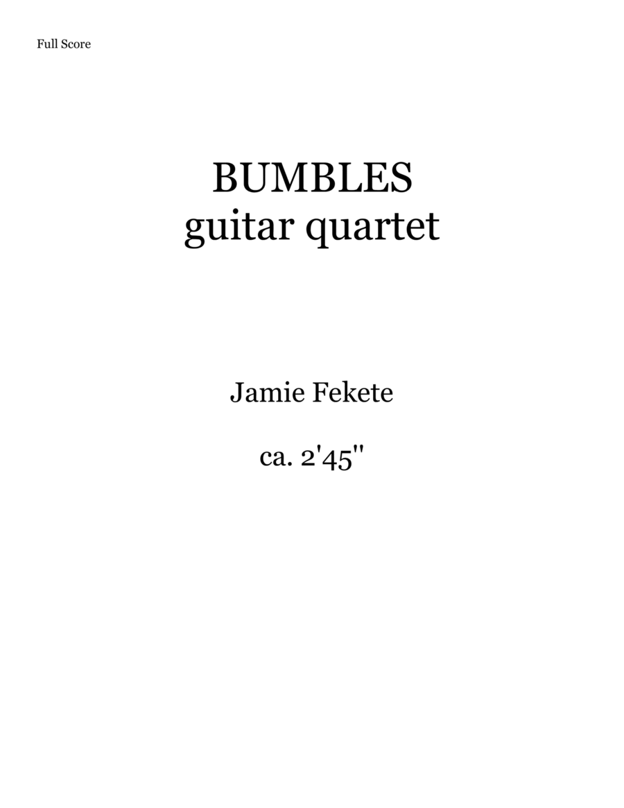 Bumbles (for Guitar Quartet) Guitar Ensemble scores gallery preview page 1