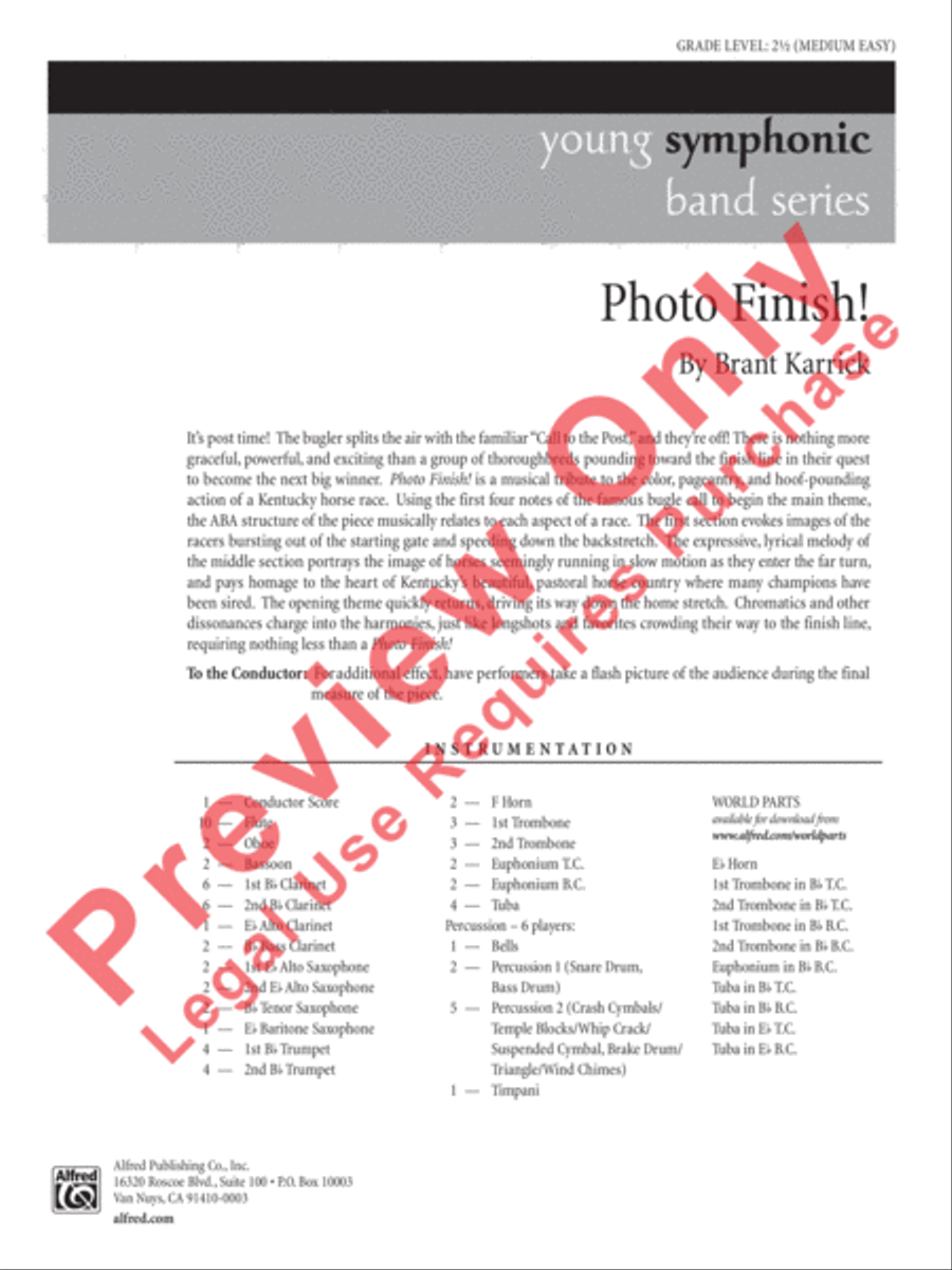 Photo Finish! Photo Finish! Concert Band scores gallery preview page 2