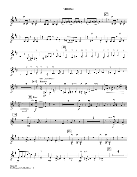 The Magical World Of Pixar - Violin 3 (Viola Treble Clef)