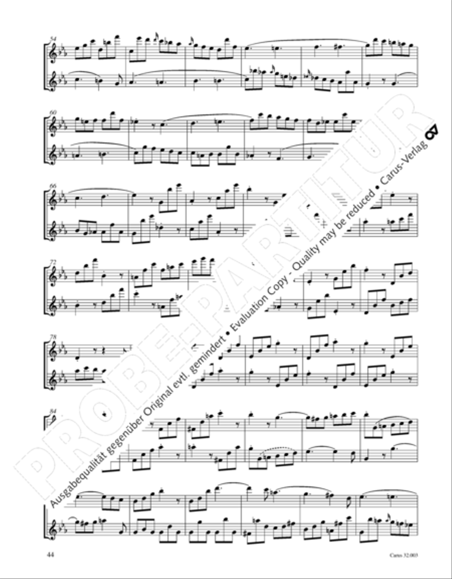 Gesamtausgabe Band 3 (Kammermusik: Duette, Solo- und Triosonaten) Score scores gallery preview page 65