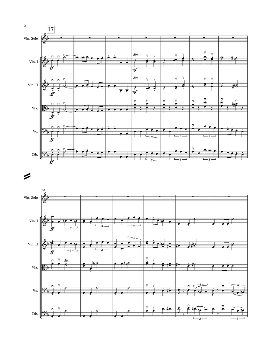 Lalo - Symphonie Espagnole, 1st Movement - Solo Violin and String Orchestra String Orchestra scores gallery preview page 2