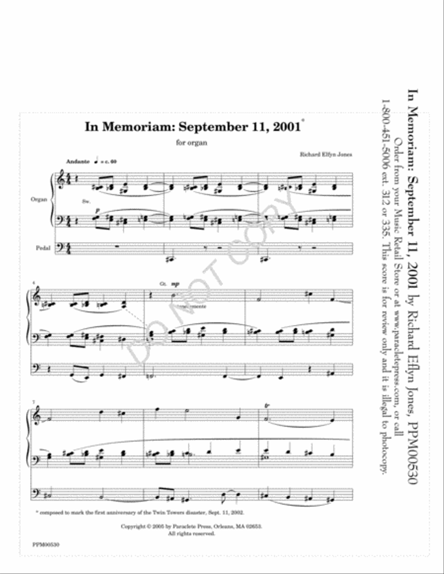 In Memoriam: September 11, 2001 Choir scores gallery preview page 2